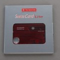 Victorinox瑞士军刀卡-红透明带灯0.7300.T